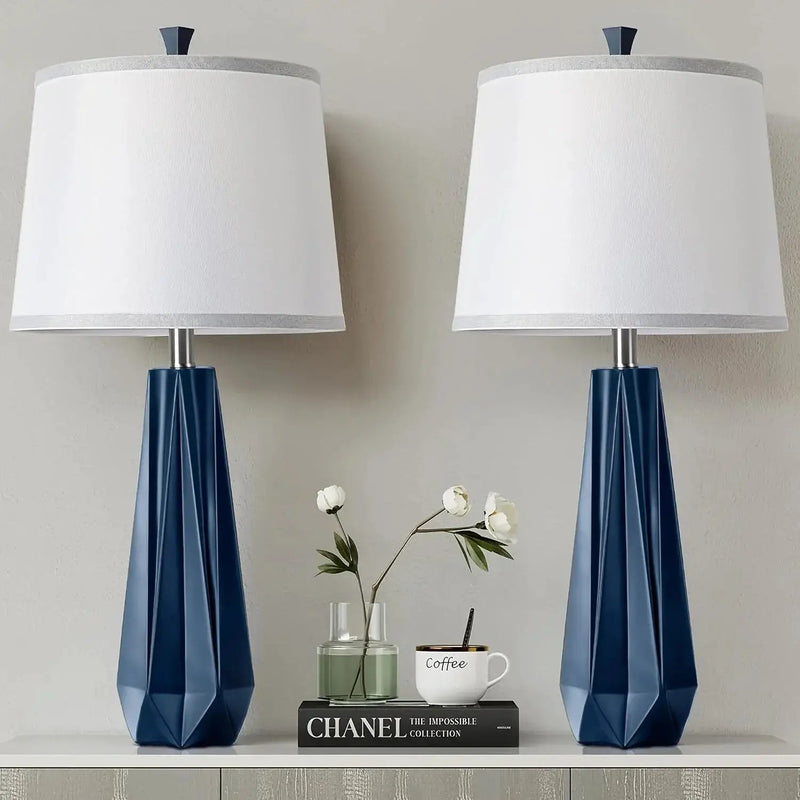 Table Lamp - Modern Navy Blue 27 by House Of Avana