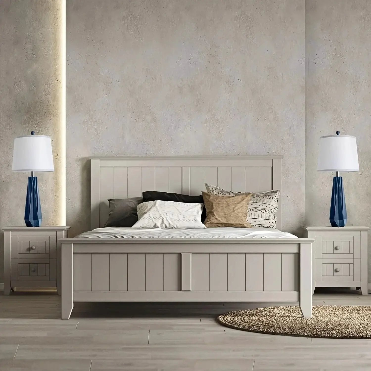 Table Lamp - Modern Navy Blue 27 by House Of Avana