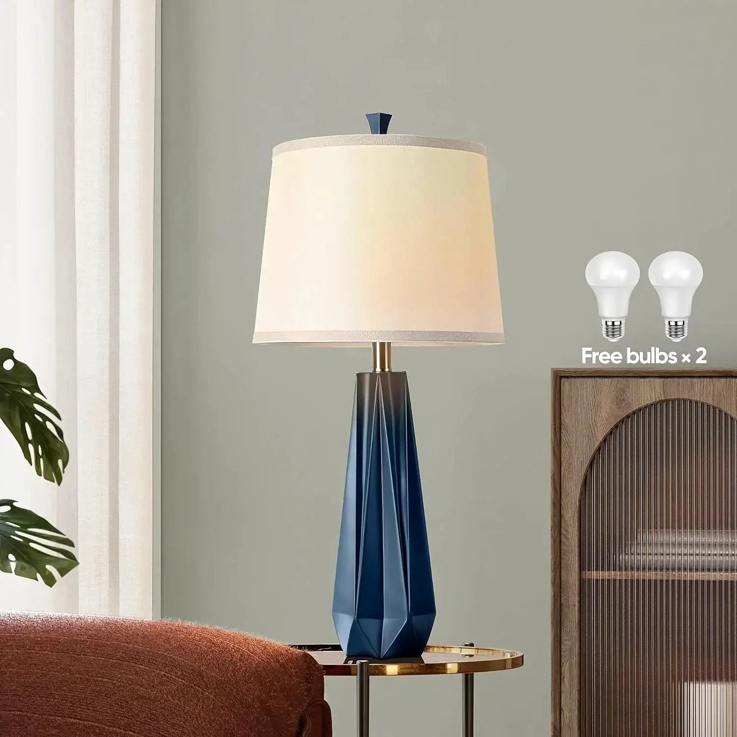 Table Lamp - Modern Navy Blue 27 by House Of Avana
