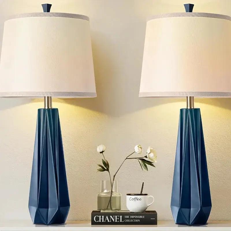 Table Lamp - Modern Navy Blue 27 by House Of Avana