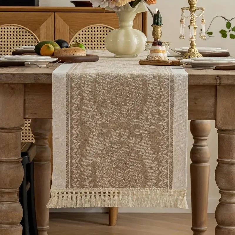 Table Runner - Waterproof Polyester Floral by House Of Avana