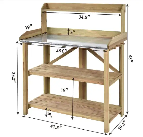 Garden Wooden Plant Bench Work Station by DirectDeals