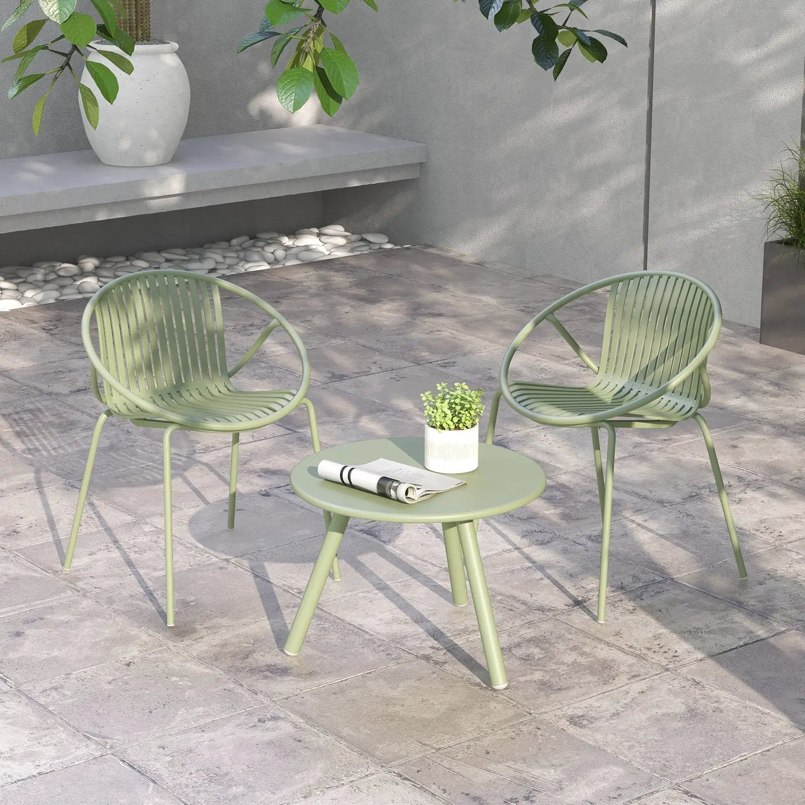 3-Piece Patio Conversation Set with Round Coffee Table by DirectDeals
