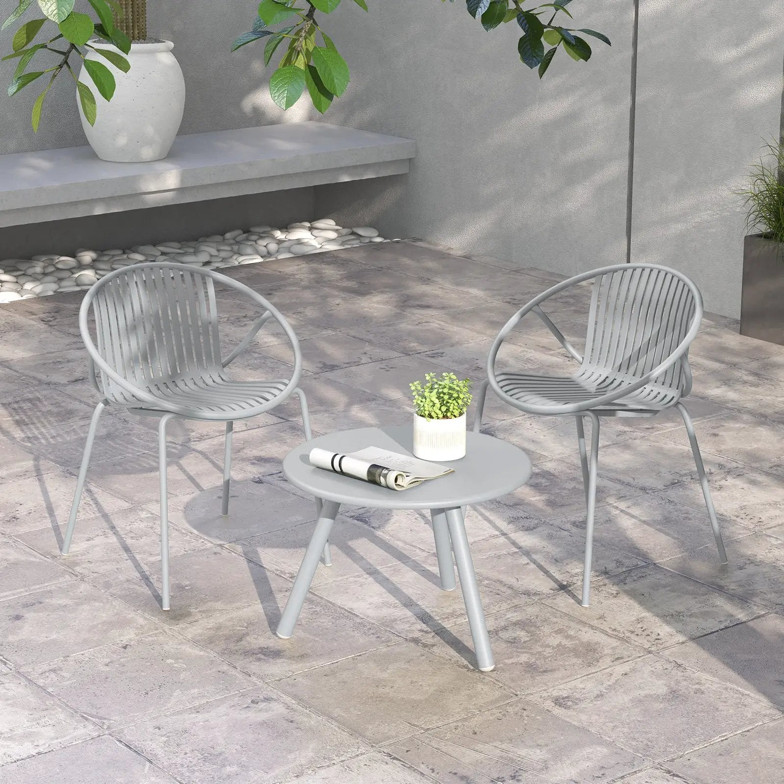 3-Piece Patio Conversation Set with Round Coffee Table by DirectDeals