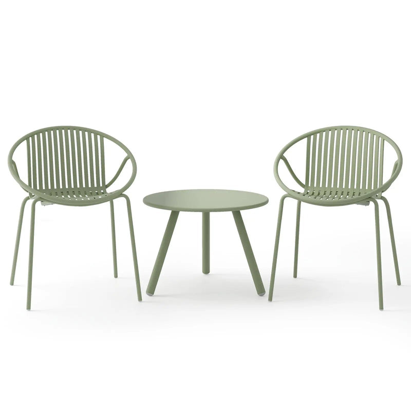 3-Piece Patio Conversation Set with Round Coffee Table by DirectDeals