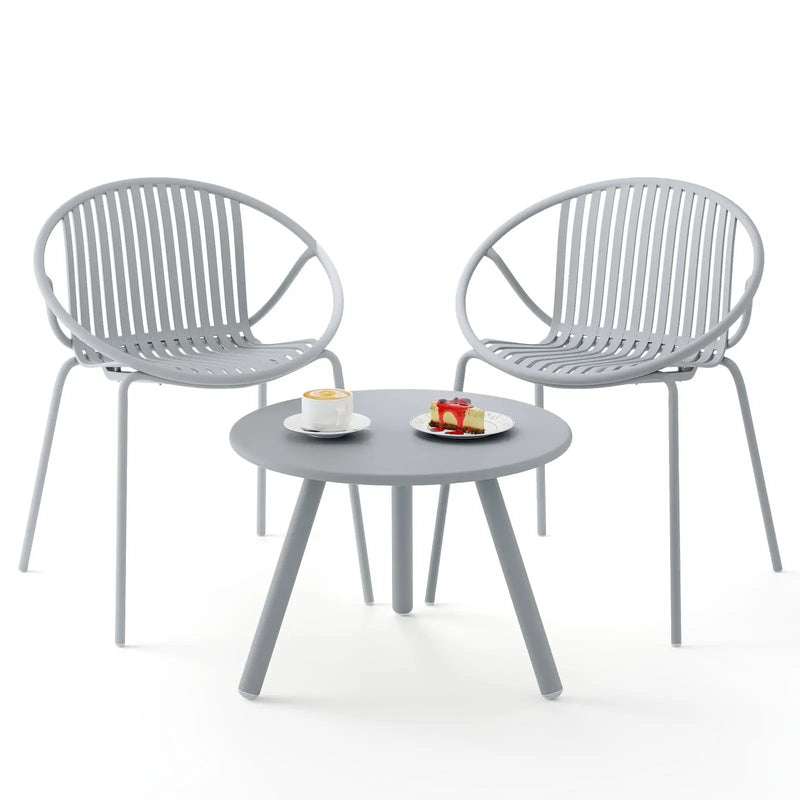 3-Piece Patio Conversation Set with Round Coffee Table by DirectDeals
