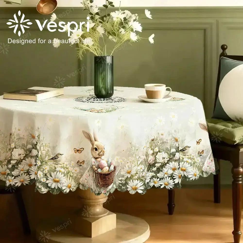 Tablecloth - Decorative White Round by House Of Avana