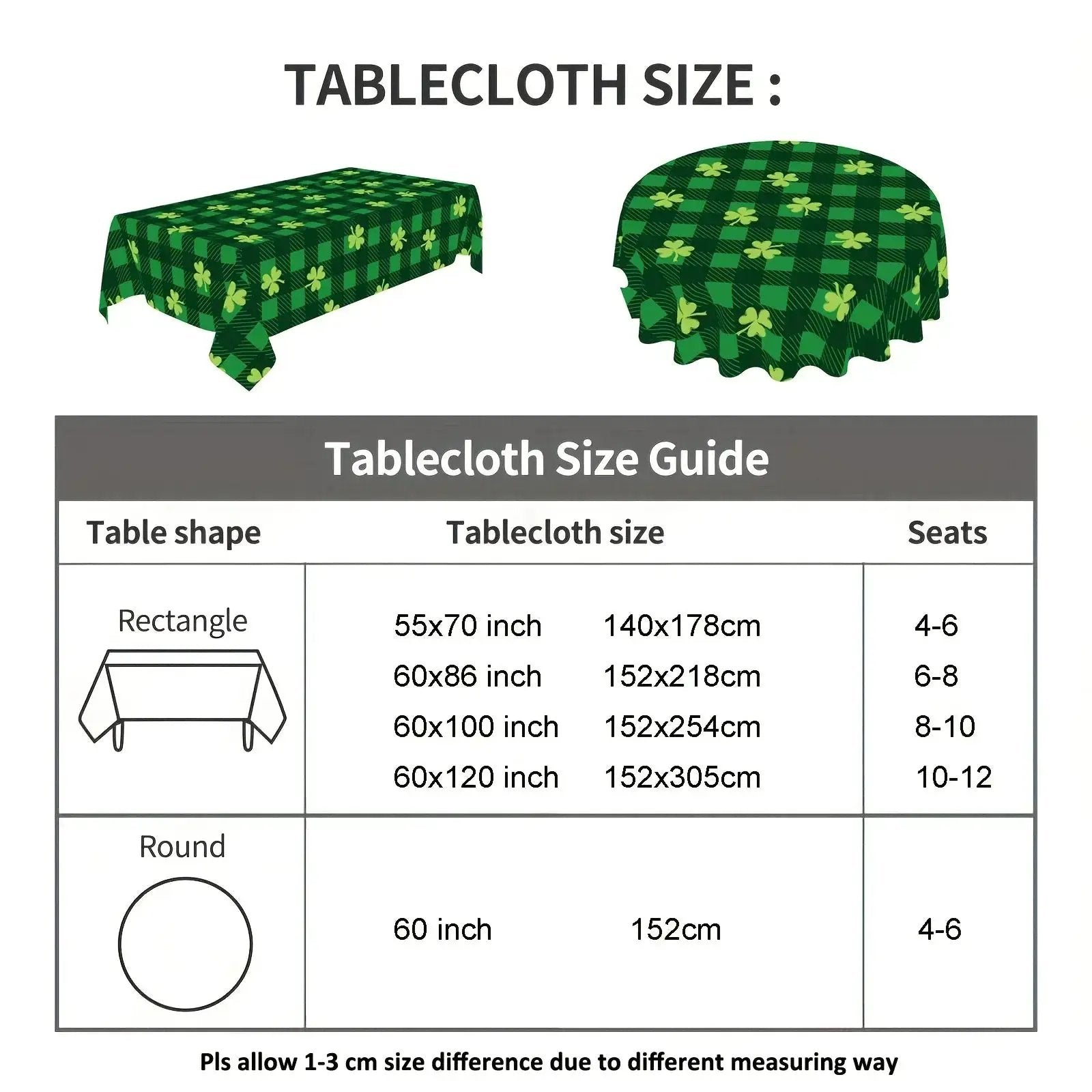 Tablecloth - Washable Polyester Clover by House Of Avana