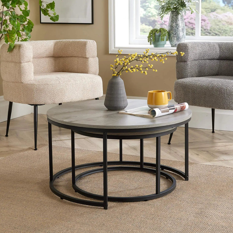 Tables - Stackable Grey Round by House Of Avana