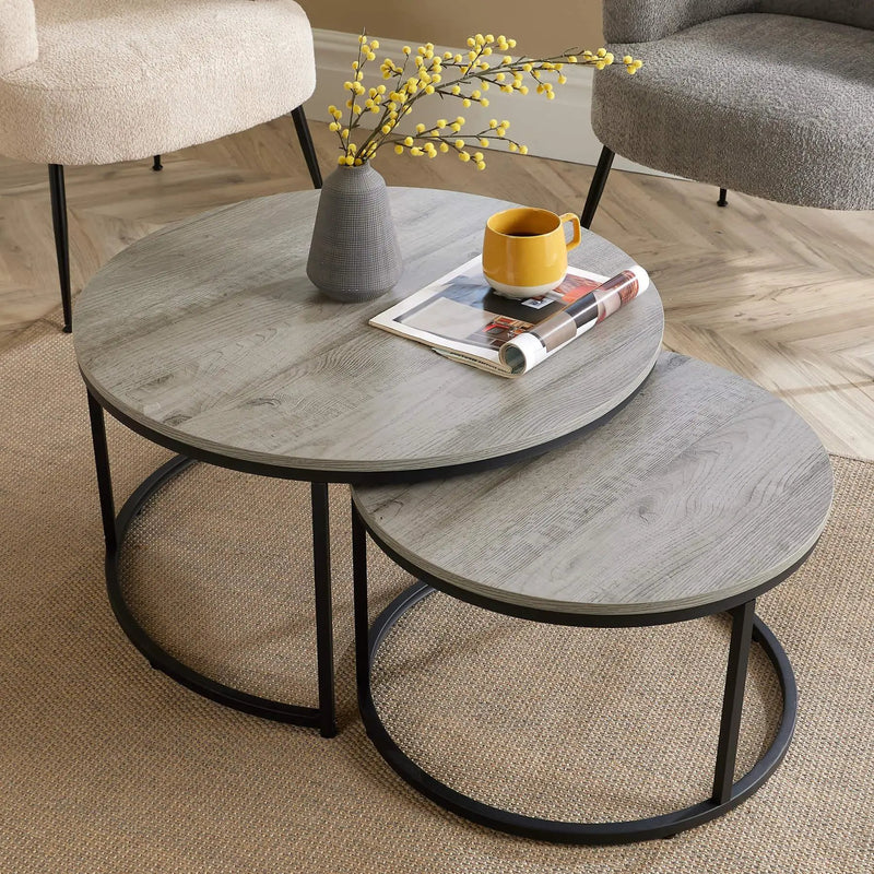 Tables - Stackable Grey Round by House Of Avana
