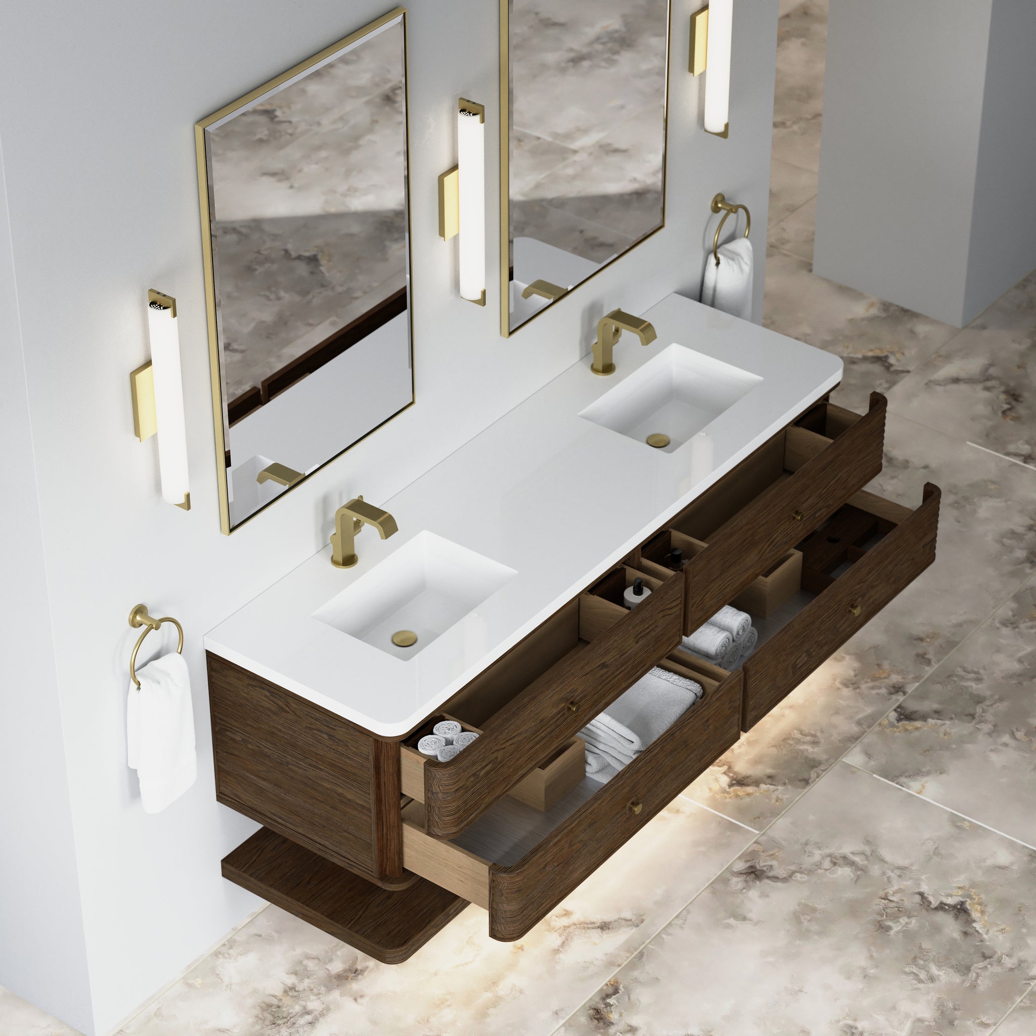James Martin Allamari 72" Floating Double Bathroom Vanity, Sable by James Martin
