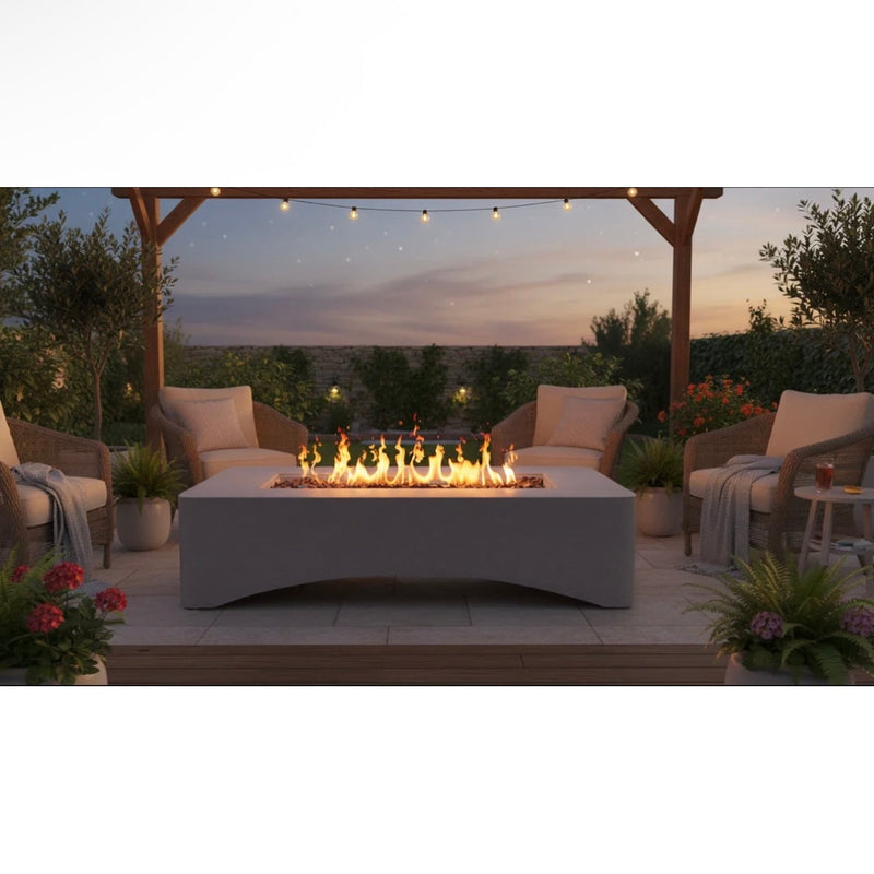 56' Propane Fire Pit Table - Rectangular Outdoor Gas Fire Pit, photo 6 of 15