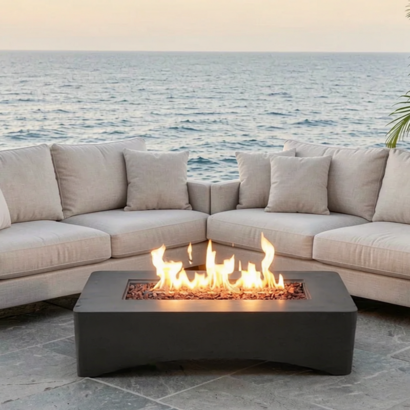 56" Propane Fire Pit Table, Rectangular Outdoor Gas Fire Pit, photo 17 of 17