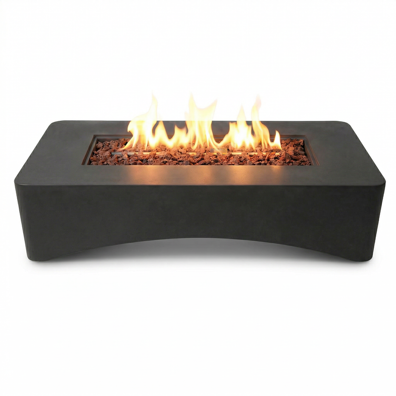 56" Propane Fire Pit Table, Rectangular Outdoor Gas Fire Pit, photo 3 of 17