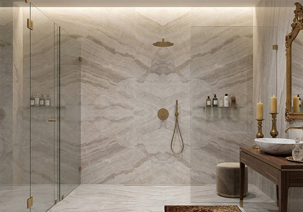 Taj Mahal Supreme Leather Quartzite Slab Random room scene