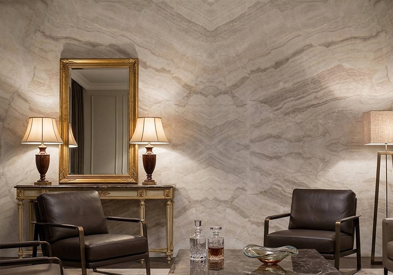 Taj Mahal Supreme Leather Quartzite Slab Random room scene 2