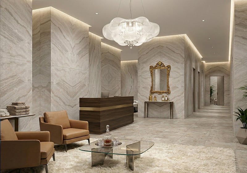 Taj Mahal Supreme Leather Quartzite Slab Random room scene 4