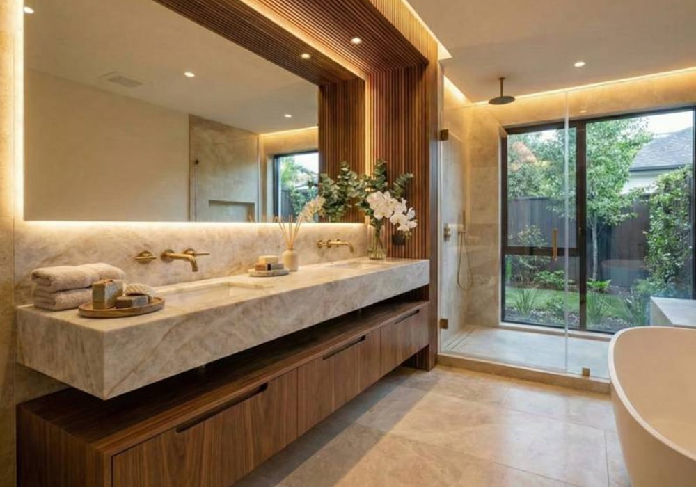 Taj Mahal Supreme Polished Quartzite Slab Random 1 1/4 room scene 9
