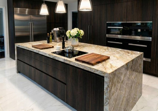 Taj Mahal Supreme Polished Quartzite Slab Random 1 1/4 room scene