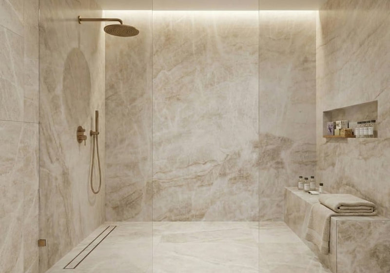 Taj Mahal Supreme Polished Quartzite Slab Random 3/4 room scene 6