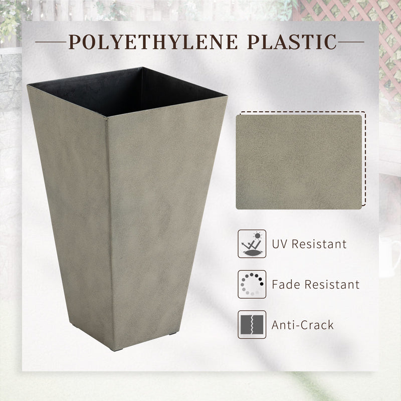 Tall Planters Set of 3 with Drainage Hole - Gray, photo 5 of 9