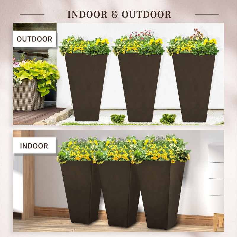 Tall Square Planters with Drainage Holes - Set of 3, photo 6 of 9