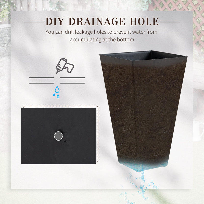 Tall Square Planters with Drainage Holes - Set of 3, photo 7 of 9