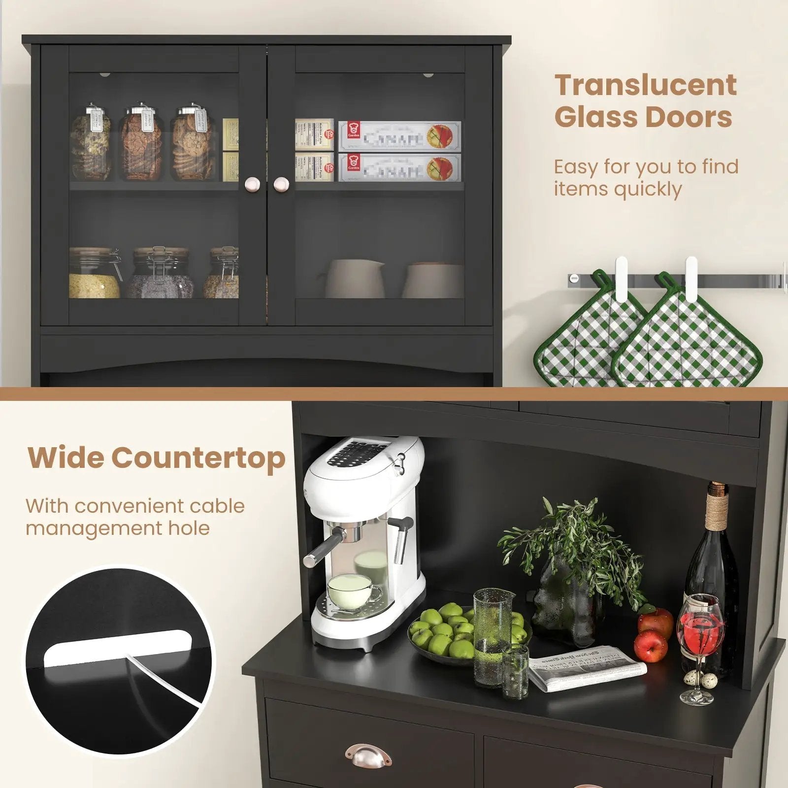 Tall Sideboard with 2 Drawers and Adjustable Shelves by DirectDeals