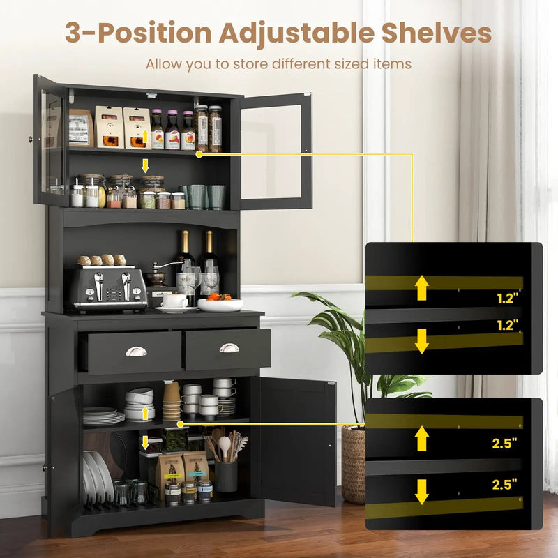 Tall Sideboard with 2 Drawers and Adjustable Shelves by DirectDeals