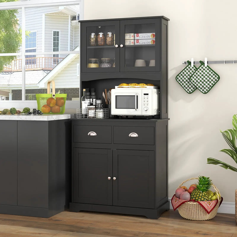Tall Sideboard with 2 Drawers and Adjustable Shelves by DirectDeals