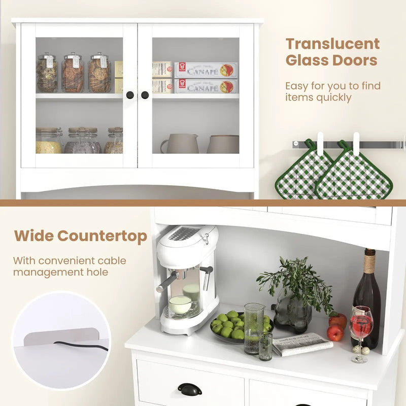 Tall Sideboard with 2 Drawers and Adjustable Shelves by DirectDeals