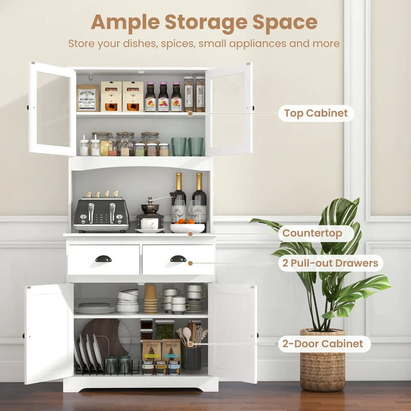 Tall Sideboard with 2 Drawers and Adjustable Shelves by DirectDeals
