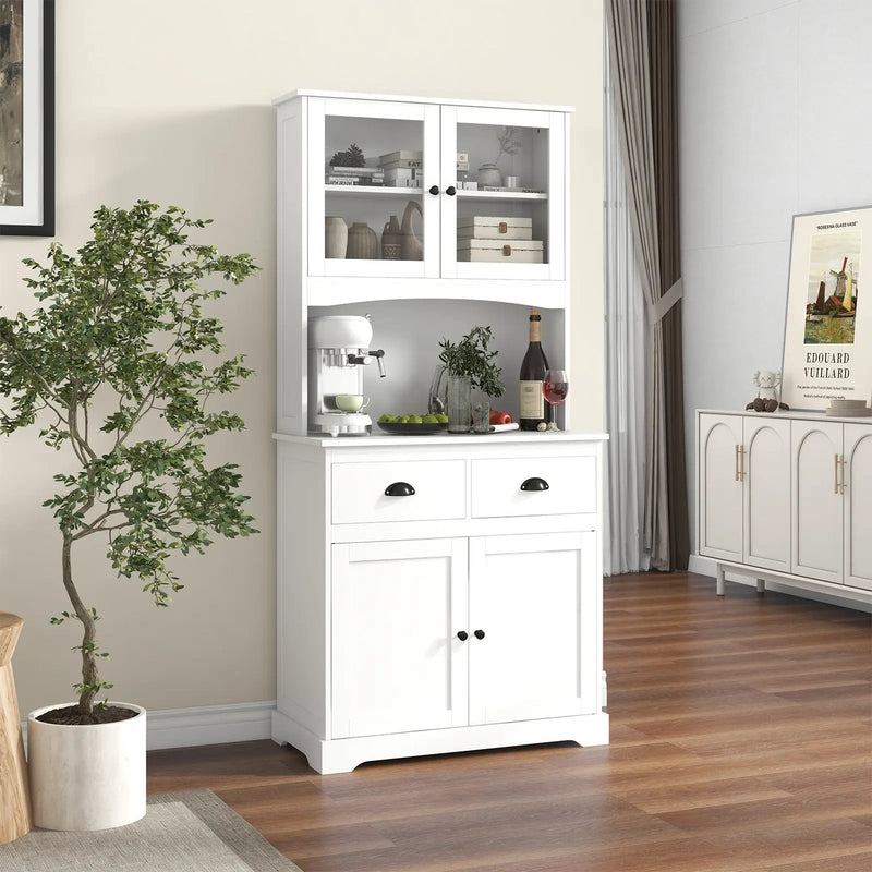 Tall Sideboard with 2 Drawers and Adjustable Shelves by DirectDeals