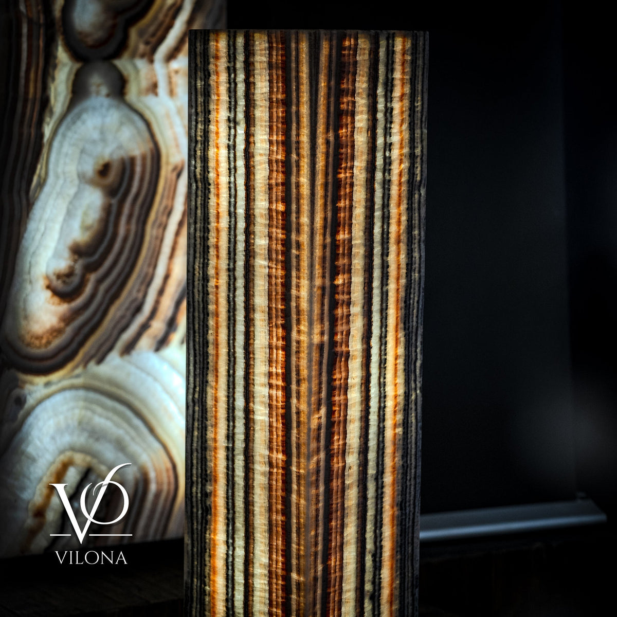 Tangerine Onyx Floor Lamp - Large - 63"H x 12"W - Square - #1, photo 15 of 19