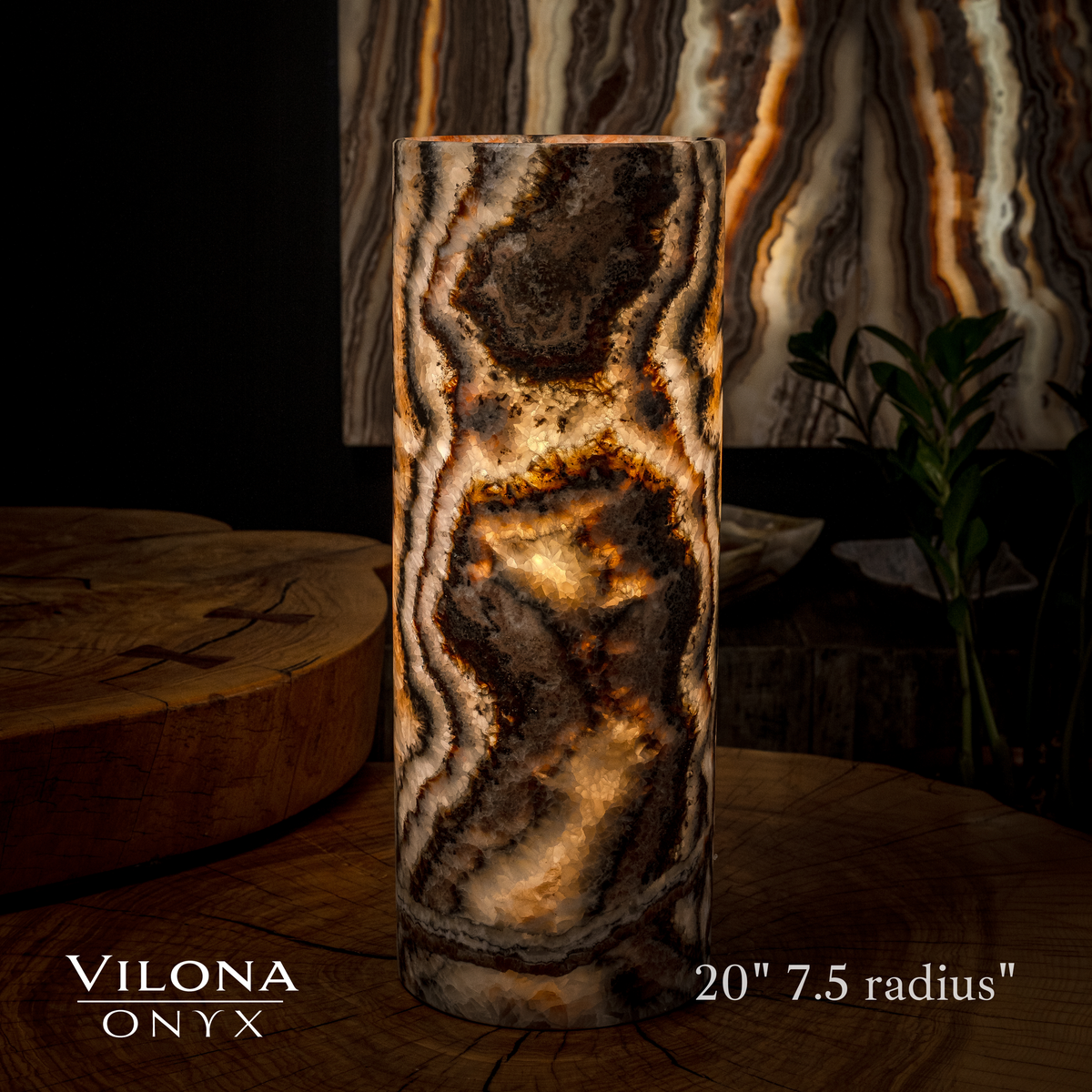 Tangerine Crystal (Onyx Table Lamp #27)
