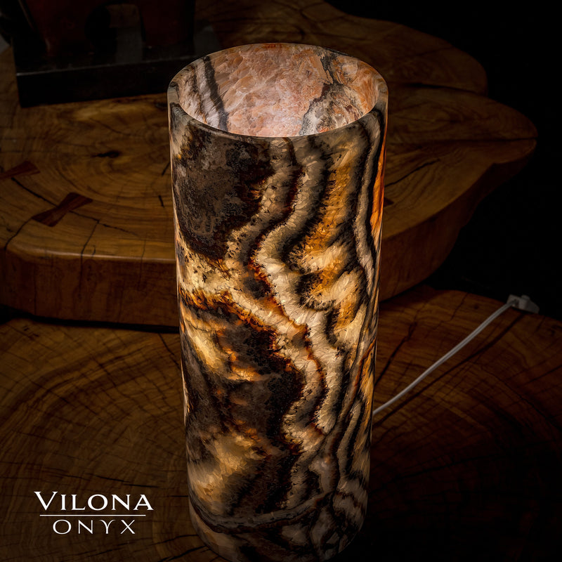 Tangerine Crystal (Onyx Table Lamp #27), photo 4 of 5