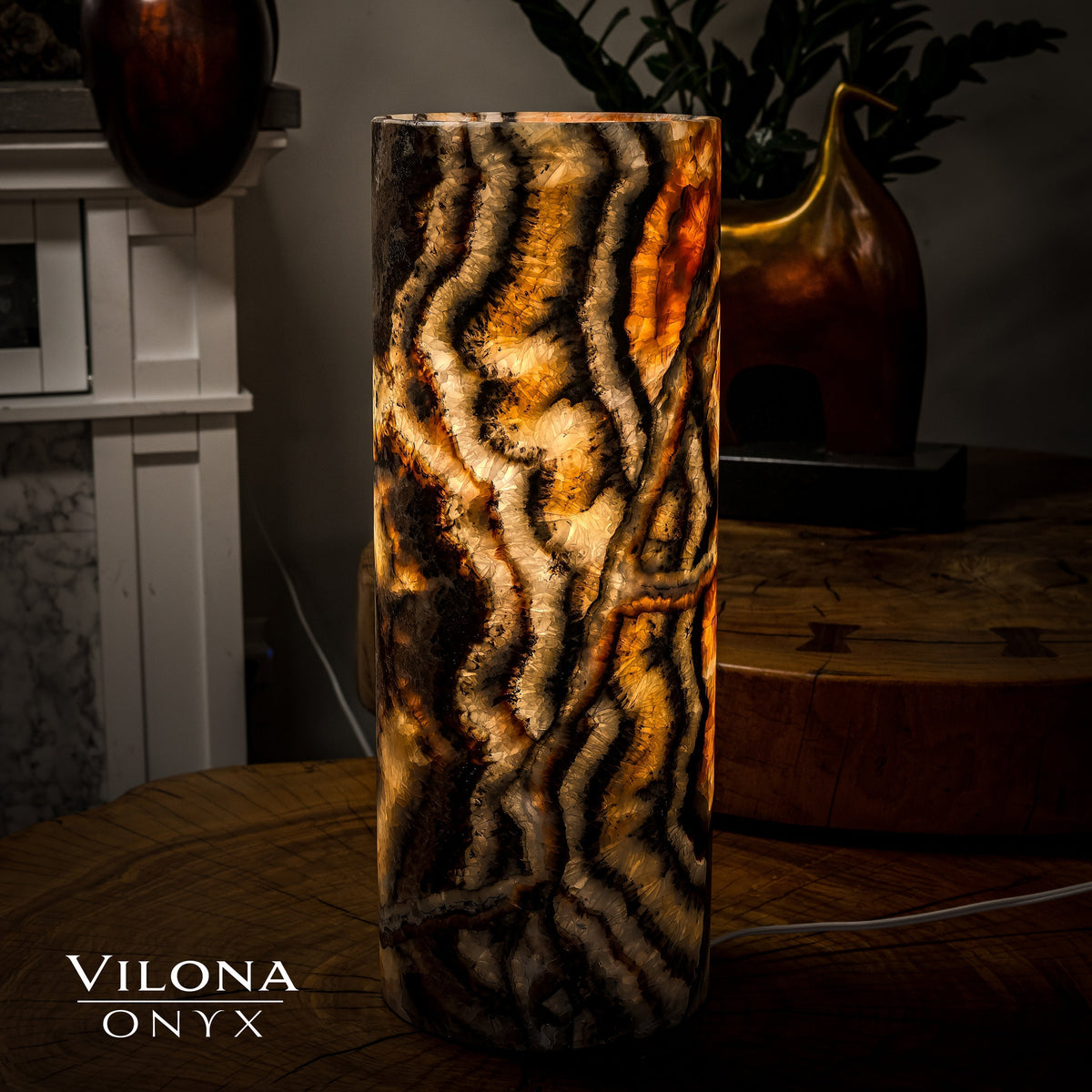 Tangerine Crystal (Onyx Table Lamp #27), photo 5 of 5