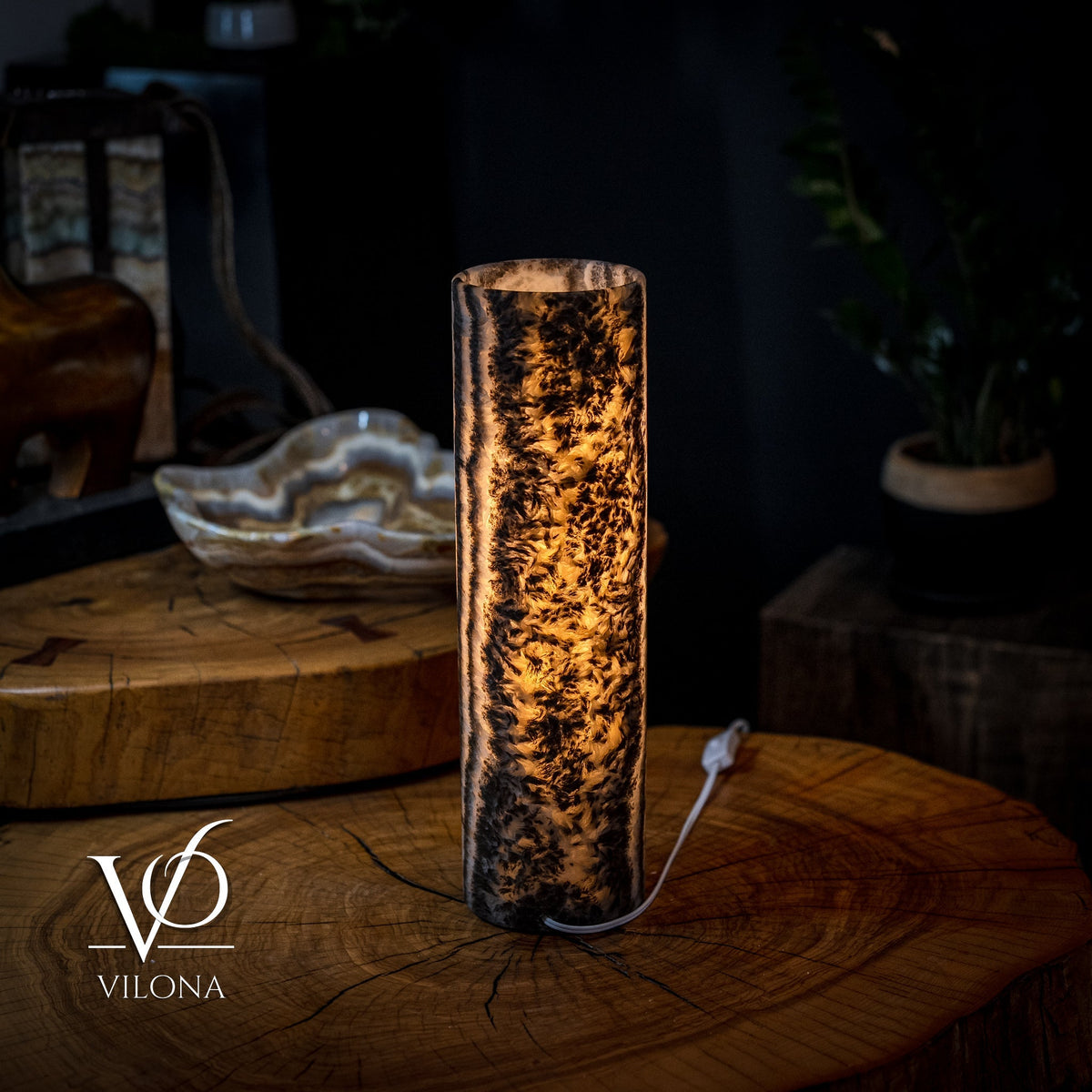 Tangerine Crystal (Onyx Table Lamp #30), photo 5 of 6