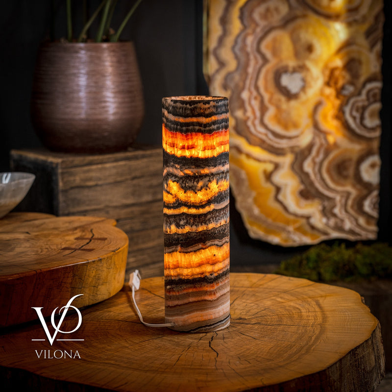 Tangerine Crystal (Onyx Table Lamp #40), photo 3 of 5