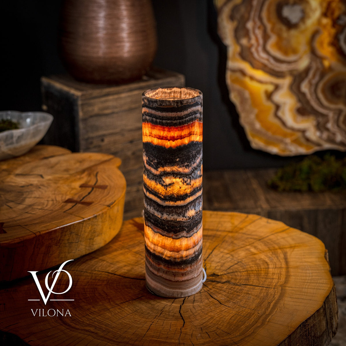 Tangerine Crystal (Onyx Table Lamp #40), photo 5 of 5