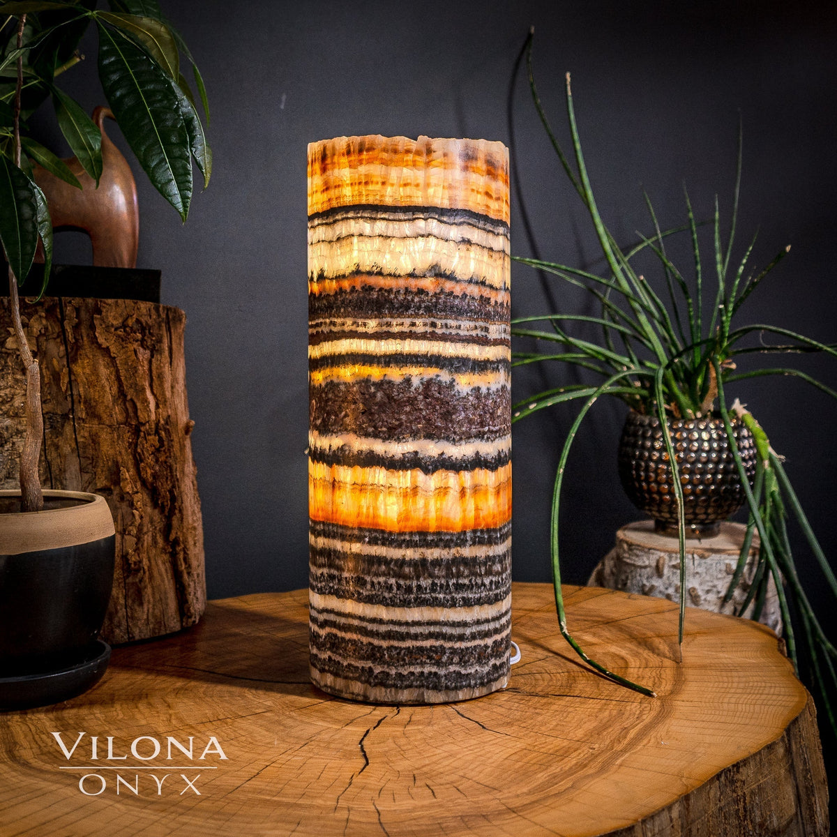 Tangerine Sierra Onyx Lamp (Medium Table Lamp #10), photo 3 of 5