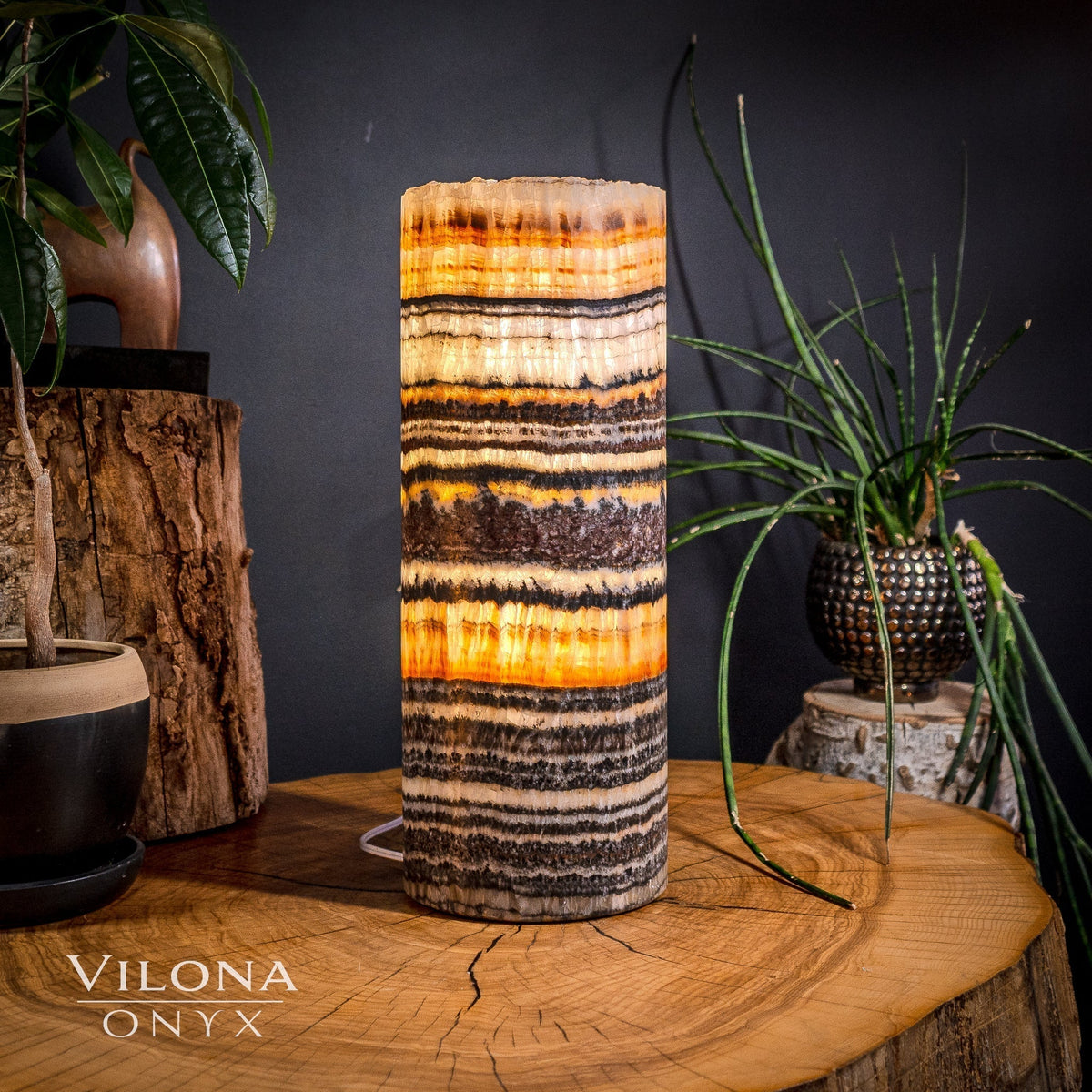 Tangerine Sierra Onyx Lamp (Medium Table Lamp #10), photo 4 of 5