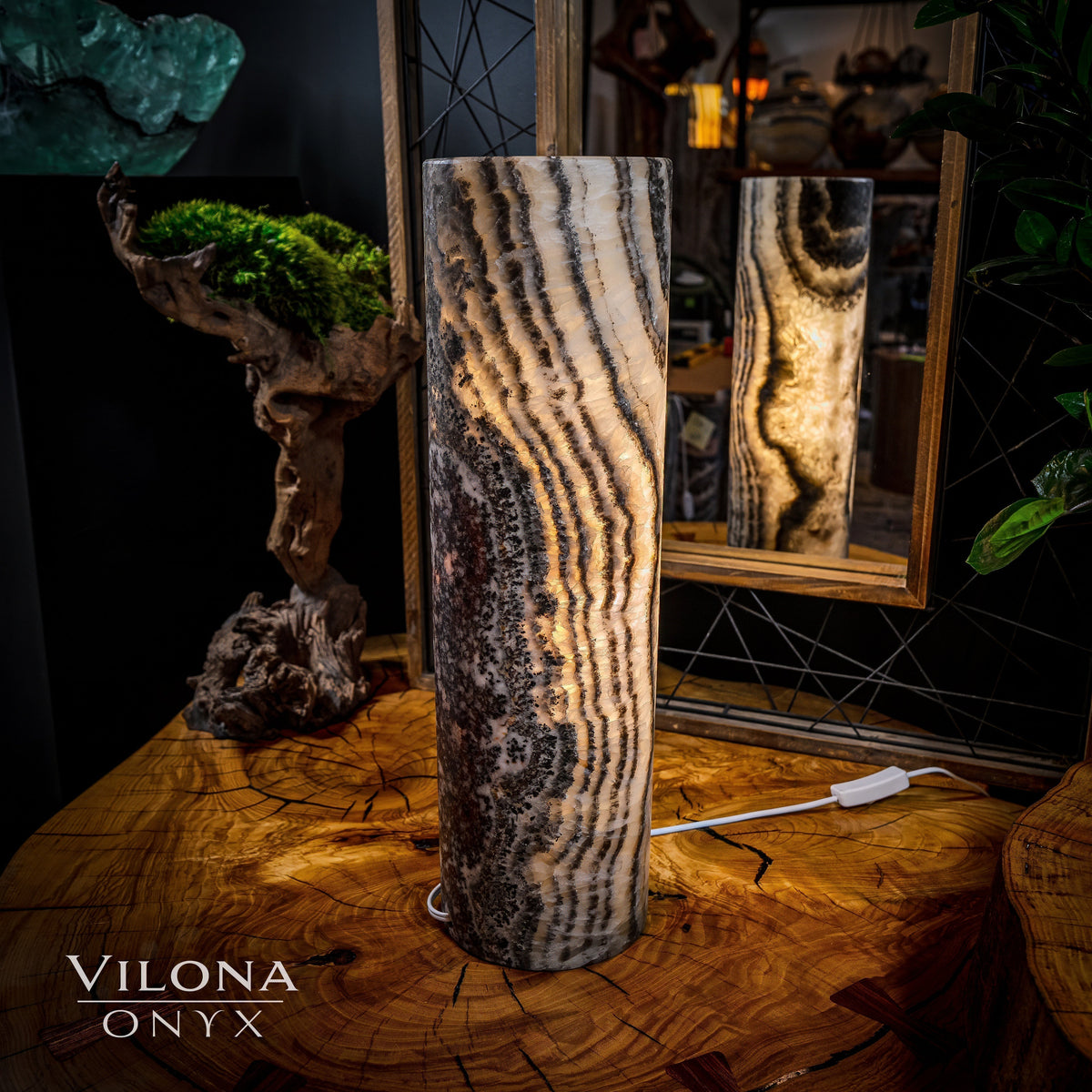 Tangerine Sierra Onyx Lamp (Table Lamp #13), photo 3 of 5