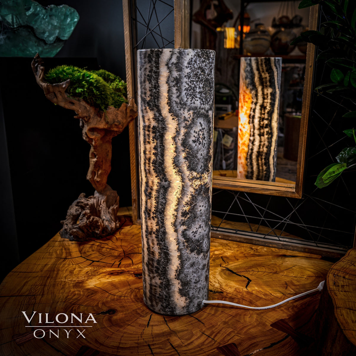 Tangerine Sierra Onyx Lamp (Table Lamp #14), photo 3 of 5