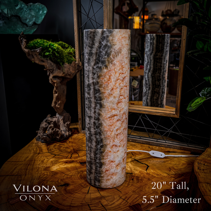 Tangerine Sierra Onyx Lamp (Table Lamp #14), photo 2 of 5