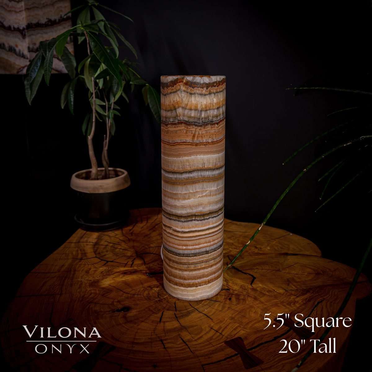Tangerine Sierra Onyx Lamp (Table Lamp #18), photo 2 of 5
