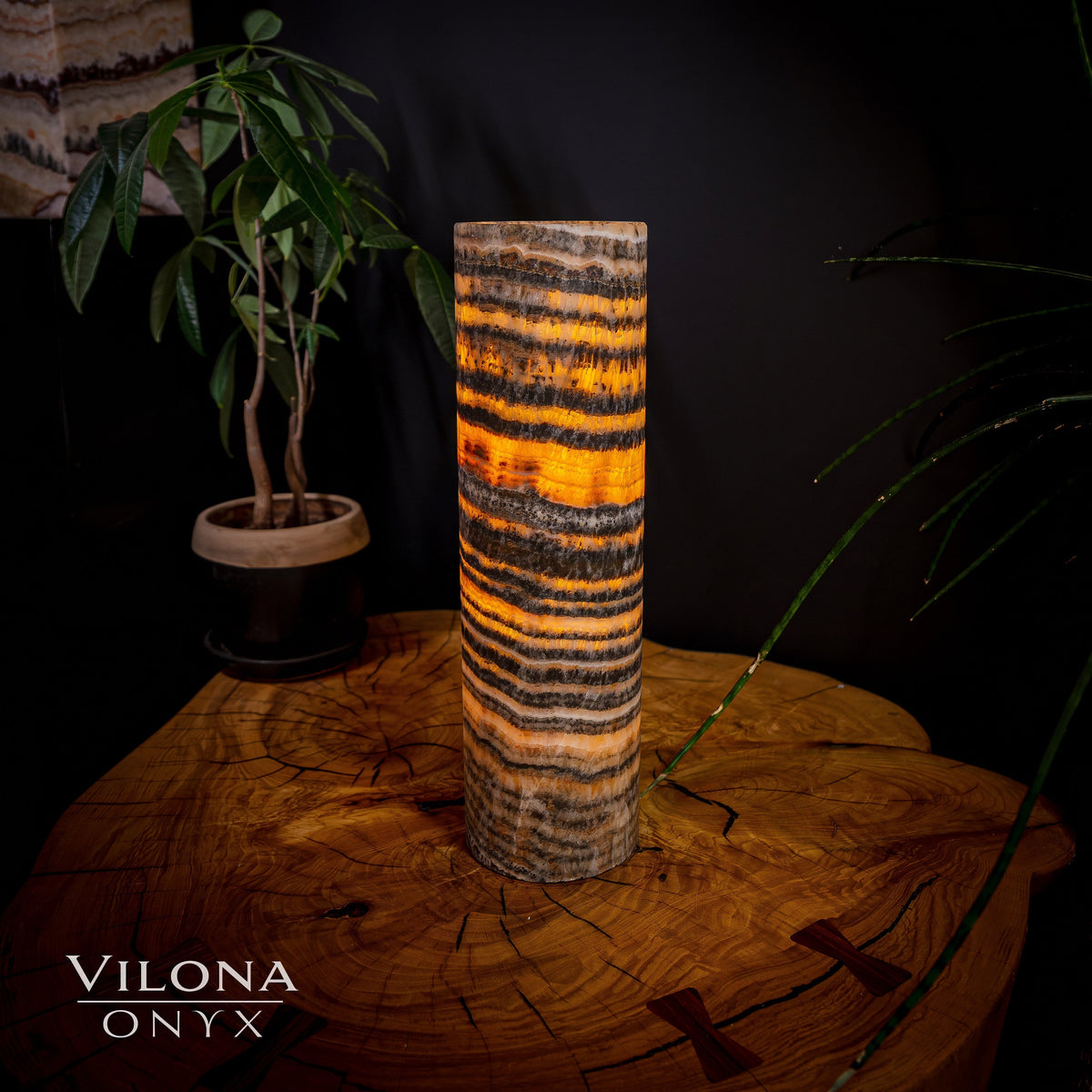 Tangerine Sierra Onyx Lamp (Table Lamp #26), photo 3 of 5