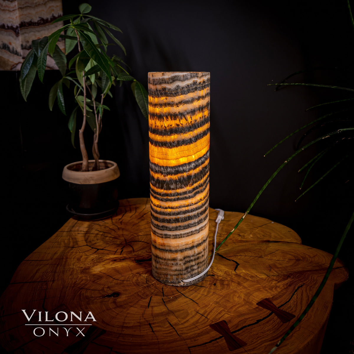 Tangerine Sierra Onyx Lamp (Table Lamp #26), photo 4 of 5