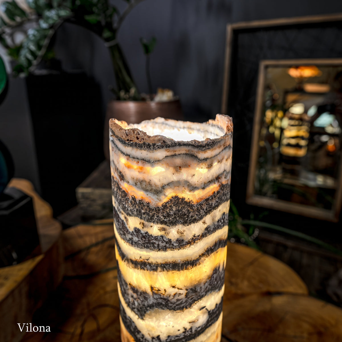 Tangerine Sierra Onyx Lamp (Table Lamp #8), photo 2 of 12