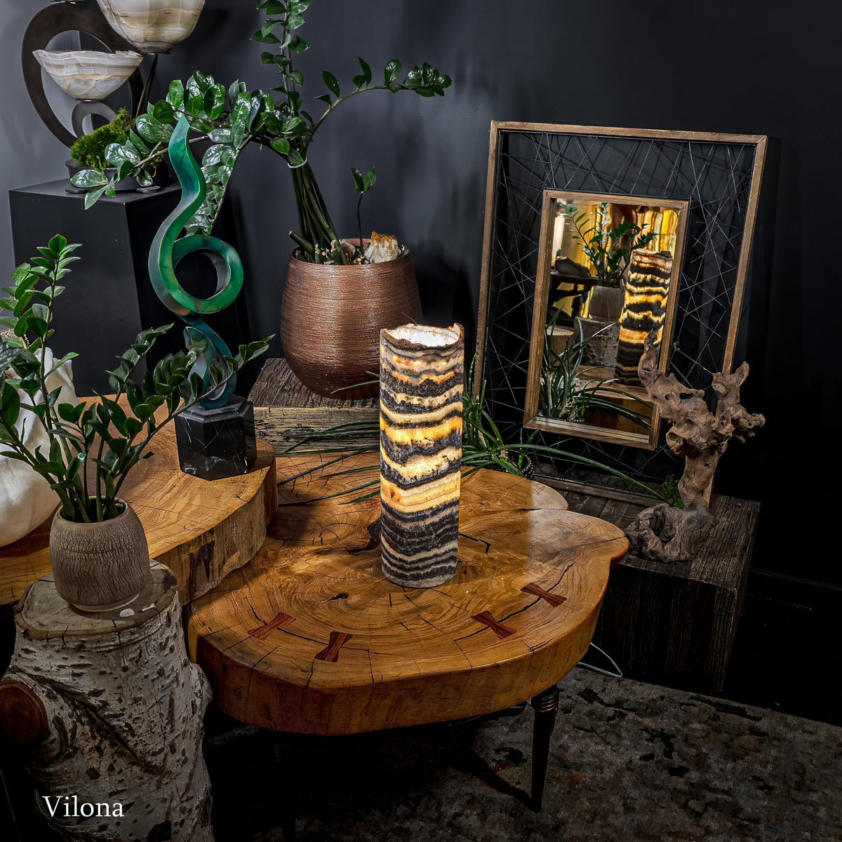 Tangerine Sierra Onyx Lamp (Table Lamp #8), photo 4 of 12